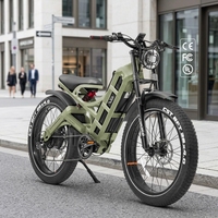 Vélo électrique vintage avec batterie au lithium d'usine OEM, 48V, pneus larges de 26 pouces, 7 vitesses, écran couleur, vélo de route électrique