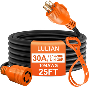 25ft sjtw L14-30P để L14-30R Heavy Duty IP67 đánh giá 30A 125/250V mở rộng dây cho máy phát điện & thợ hàn cáp điện - Product Image 1