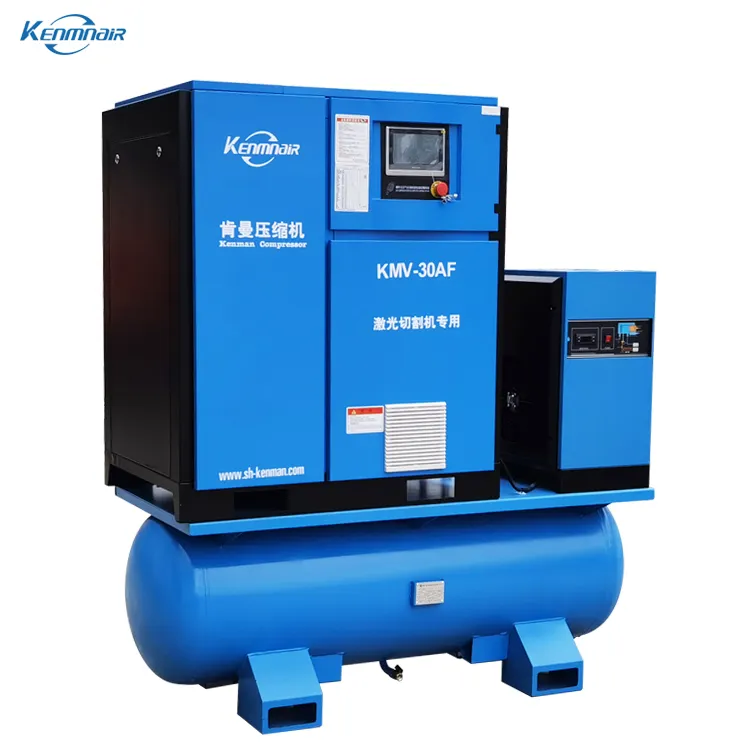 Kompresor pemotong laser 22kW 16bar, kompresor sekrup semua dalam satu dengan tangki udara dan pengering untuk mesin pemotong laser