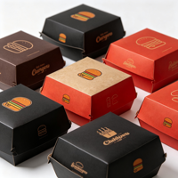 Boîtes à hamburgers et à hot-dogs en papier recyclé de qualité alimentaire, écologiques, pour restaurants, portables, parfaites pour les services de livraison de repas à emporter