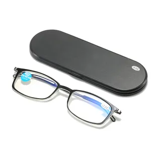 Очки для чтения R3507 складные с чехлом и металлической оправой с защитой от синего света