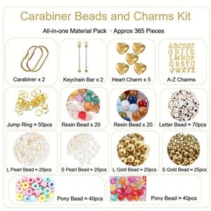 Kit de fabrication de porte-clés perlés DIY avec pendentifs alphabet et cœur, perles colorées et fermoir mousqueton pour breloques de sac personnalisées - Product Image 2