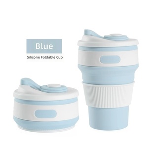 Meilleure Vente - Tasse Pliable en Silicone Réutilisable Anti-déversement avec Logo Personnalisé - Qualité Supérieure - Portable pour Eau et Café - Product Image 4