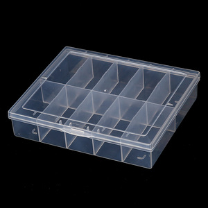 Boîte de rangement pour nail art à 10 compartiments, transparente, rectangulaire, en plastique, personnalisable, pour la décoration des ongles - Product Image 1