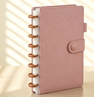 Carnet personnalisé A5 en cuir PU avec reliure à disques, fentes pour cartes, journal/agenda à feuilles mobiles pour affaires et école