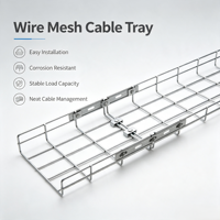 Bandeja de Cables de Malla de Alambre de Acero Inoxidable 304, Sistema de Gestión de Cables de Montaje Rápido para Instalación de Cables en Construcción, Sala de Ordenadores IDC