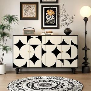 Aparador Retro Francés de Madera Maciza, Mueble de Almacenamiento para Sala de Estar con 5 Compartimentos - Product Image 3