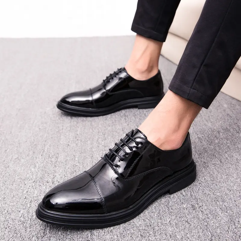 Мужские классические кожаные туфли без застежки, повседневные деловые туфли с острым носком в британском стиле, свадебные туфли, 2022