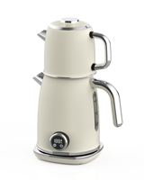Ensemble de théière électrique turque avec double bouilloire, chauffe-eau de 1,7 L et théière de 0,8 L pour la préparation du thé