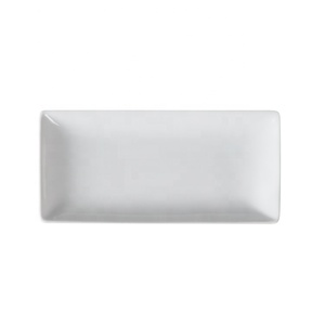 Assiette rectangulaire en céramique de 8,5 pouces, en porcelaine blanche pure, forme moderne et classique, jamais démodée - Product Image 5