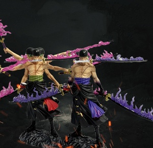 Figurines d'anime One Piece Roronoa Zoro, 2 styles, pouvoirs super-humains, posture debout, flux de neuf épées, ornements décoratifs, cadeau - Product Image 1