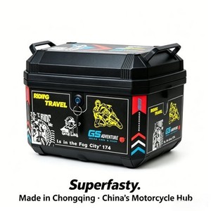 Superfasty 36L Noir PP Top Case Moto avec Verrouillage par Crochet, Autocollant GS Adventure Racing, Étanche, pour Rangement Arrière <span class=keywords><strong>de</strong></span> Scooter - Product Image 6