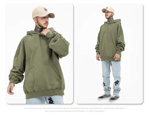 K161 High Quality 100% Cotton Acid Washed Hoodie High Street Series Stone Washed Vintage Style with Solid Pattern <b>for</b> Autumn - Product Image 5