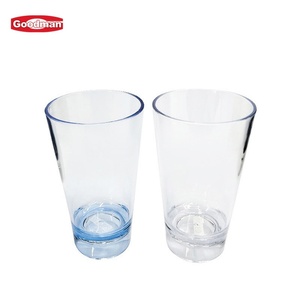 Logotipo personalizado restaurante apilable transparente policarbonato reutilizable ecológico plástico té café bebidas vidrio frío tazas cartón - Product Image 1