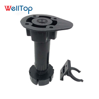 Pieds de canapé en plastique ABS noir WELLTOP 06.006, pieds de nivellement pour armoire de cuisine, pieds réglables en plastique, pieds en plastique pour meubles