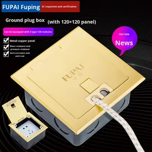 Fupai 120 Ổ cắm gắn trên mặt đất hoàn toàn bằng đồng Loạ<span class=keywords><strong>i</strong></span> bảng 86 loạ<span class=keywords><strong>i</strong></span> 10A đánh giá khung ổ cắm sàn trống kiểu lật hiện tạ<span class=keywords><strong>i</strong></span> EU - Product Image 3