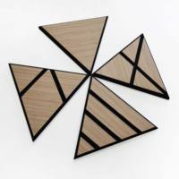 Panneaux Akuslat Panneau d'absorption acoustique Matériau de recyclage Utilisation murale Panneau acoustique hexagonal en bois Panneaux acoustiques d'art