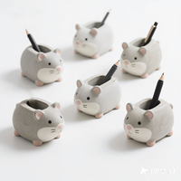 Pot Sukulen Resin Bentuk Guinea Pig Lucu, Pot Bunga Bentuk Hamster Realistis untuk Dekorasi Meja, Hadiah Unik, 5x3.5x4 Inci