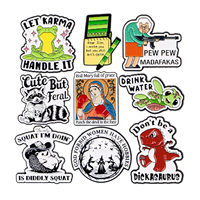 Pin Logam Grosir Motif Kartun Hewan Lucu, Bros Inspirasi Kutipan, Pin Enamel Suvenir untuk Pakaian dan Tas, Tersedia dalam Stok
