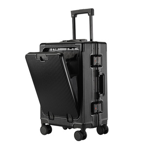 Maleta con Ruedas <span class=keywords><strong>de</strong></span> 20 y 24 Pulgadas con Apertura Frontal, Multifuncional, con Candado <span class=keywords><strong>de</strong></span> Combinación, para Hombre y Mujer, con Portavasos - Product Image 1