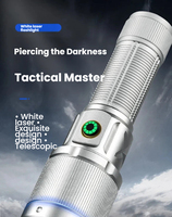 Linterna Táctica LED Recargable de Aleación de Aluminio, Enfoque Ajustable, Impermeable IP65, Alcance de Haz de 3000m, 20000 Lúmenes, Carga USB