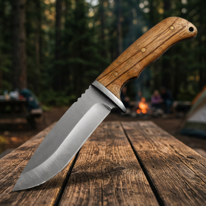 Couteau de chasse à lame fixe Apex Blades International, acier inoxydable, pointe tombante, manche en bois, lame simple non réglable, pour extérieur - Product Image 3