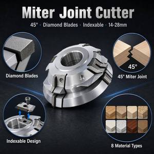 LIVTER Tête de fraisage diamantée indexable PCD personnalisée à 45 degrés pour joint de <span class=keywords><strong>bois</strong></span>, moulures de cadre de meuble et tenons - Product Image 1