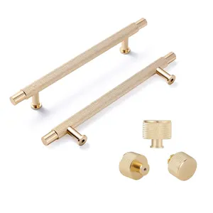 Sólido Preto Alumínio Gaveta Pull Diamante Padrão Knurled Handle Multi-Uso Armário de Cozinha Puxa Dresser Quarto Exterior - Product Image 1