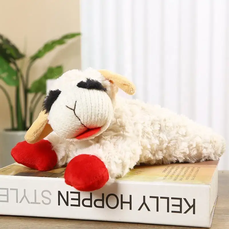 Kéo nhồi tùy chỉnh lambchop kêu cót két sang trọng con chó nhai đồ chơi