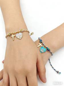 LC20260199 Braccialetto Intrecciato Regolabile con Cordino di <span class=keywords><strong>Preghiera</strong></span>, Occhio di Allah e Croce di Gesù per Uomo e Donna - Product Image 6