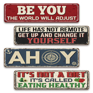 Plaque métallique vintage inspirante « Be You Ahoy » – Décoration murale pour bar ou « Man Cave » : « <span class=keywords><strong>C</strong></span>'<span class=keywords><strong>est</strong></span> <span class=keywords><strong>pas</strong></span> une cure minceur, <span class=keywords><strong>c</strong></span>'<span class=keywords><strong>est</strong></span> une vie saine » - Product Image 1