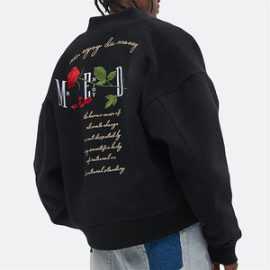 Oem Tùy Chỉnh Mùa Đông Thời Trang 100% Len Tăng Thêu Lông Cừu Varsity Máy Bay Ném Bom Thư Áo Khoác Cho Nam Giới - Product Image 5