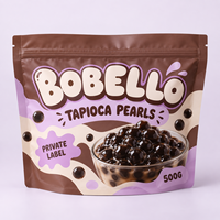 Sachet d'emballage personnalisé pour perles de tapioca avec fermeture éclair refermable, film barrière anti-humidité et étiquette privée pour emballage alimentaire