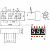 Ultra Bright 0.28 Inch 3 Digits Blue 7 Segment Led Display Digital Tube Common Cathode Anode 2831ab for Arduino Diy Project