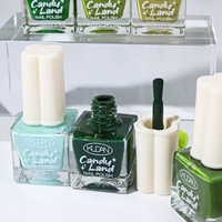 Vernis à ongles vert brillant haute pigmentation à base d'eau, facile à décoller, pinceau large, pour salon et DIY, vente en gros, UE/US, sans cruauté animale
