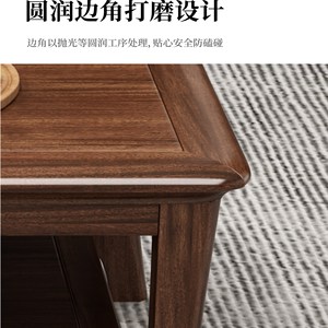 Mesa de centro de madera maciza de nogal y mueble para TV, conjunto de almacenamiento para sala de estar, estilo chino moderno. - Product Image 4