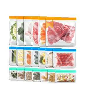 Ensemble de sacs de rangement carrés réutilisables, écologiques, imperméables, de qualité alimentaire, design pliable, capacité personnalisable, matériau PEVA pour - Product Image 1