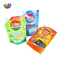 Sac de détergent à lessive en plastique personnalisé pochette d'emballage pour savon liquide pochette debout pour détergent à lessive liquide avec bec verseur