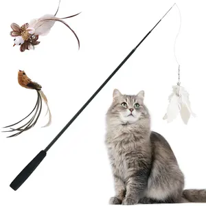 1.8m Fishing Rod Interactive Electronic Cat Pole Simulation Bird Rotating Fearher Stick Automatic Cat Toy