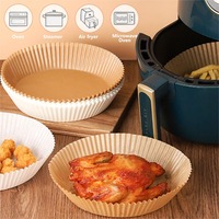 Freidora de aire de papel especial, sartén para horno, Plato cuadrado para barbacoa con mango, revestimiento desechable a prueba de aceite de cocina para aperitivos, pan, Pizza