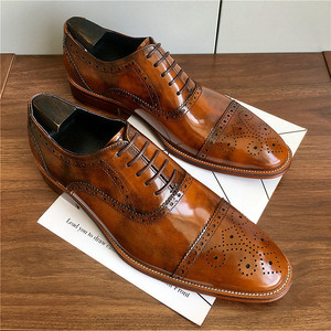 Chaussures Oxford en cuir pour hommes, à bout pointu, à trois attaches, élégantes, haut de gamme, brillantes, pour le bureau et les occasions formelles - Product Image 5