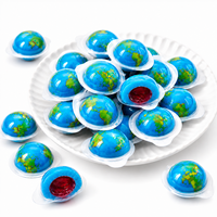 Caramelos de goma rellenos con forma de planeta Tierra, suaves, de frutas, dulces, Halal, al por mayor, personalizados, OEM, marca privada, TIK TOK, a granel