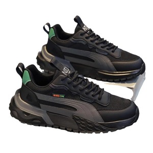 Zapatos para aumentar la altura para hombre, estilo otoño 2023, suela gruesa, zapatillas deportivas informales, color gris, negro, con cordones - Product Image 5