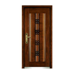 ประตูรักษาความปลอดภัยแผ่นเหล็กสวิงรีดเย็น + แผง MDF เห<span class=keywords><strong>ล</strong></span>็กประตูทางเข้าหุ้มเกราะทำจากไม้ - Product Image 1