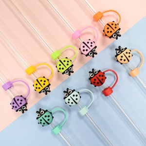 Nouvelle série d'insectes semi-3D, décoration de couvre-paille en forme de <span class=keywords><strong>coccinelle</strong></span>, 10 mm, dessin animé coloré, universel, <span class=keywords><strong>coccinelle</strong></span> septimaculata, embout de paille - Product Image 2