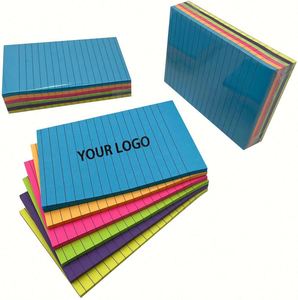 กระดาษโน้ตแบบมีเส้นสีสันสดใส กาวเหนียวแน่น  แผ่นบันทึกข้อความแบบกำหนดเองได้ - Product Image 1