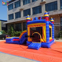 Château gonflable commercial avec toboggan pour enfants, combo gonflable, aire de jeux, château de saut avec toboggan