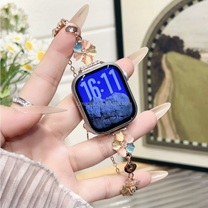 Bracelet pour Apple Watch avec chaîne en diamant chat mignon, 44 mm, 40 mm, 46 mm, 45 mm, 49 mm, 42, 41, 38 mm, bracelet pour femme pour iWatch série 10, 9, <span class=keywords><strong>8</strong></span> - Product Image 5