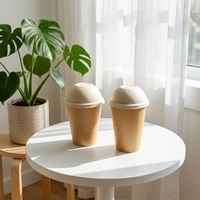 Couvercles de gobelets en bagasse biodégradables et compostables, écologiques, taille ronde 80/90 mm pour smoothies et café, modèle OEM PC003