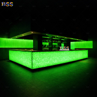 Comptoir de bar LED commercial sur mesure, comptoir de bar moderne pour restaurant, hôtel, boîte de nuit